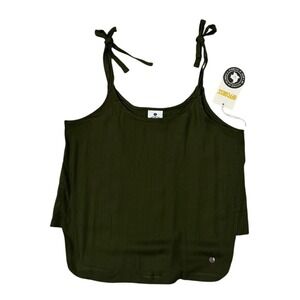 Offcorss Olive Green Tie Strap Crop Tank Top Size 14 Youth